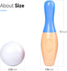 Wood Bowling Backyard Games Wooden Pins Balls,And Mesh Carrying Bag Educational Games Indoor and Outdoor Toys Family Fun for Kids Toddlers and Adults